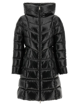 Moncler Schwarze Polyamid-Jacke in voller Länge