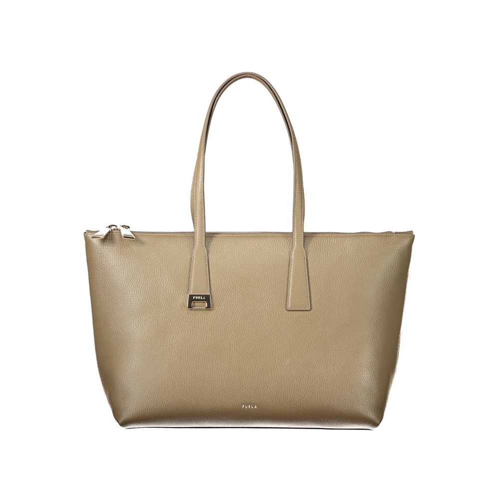 Furla Grüne Lederhandtasche