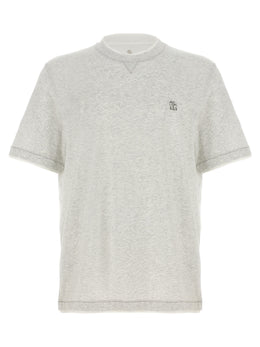 Brunello Cucinelli Graues Baumwoll-T-Shirt
