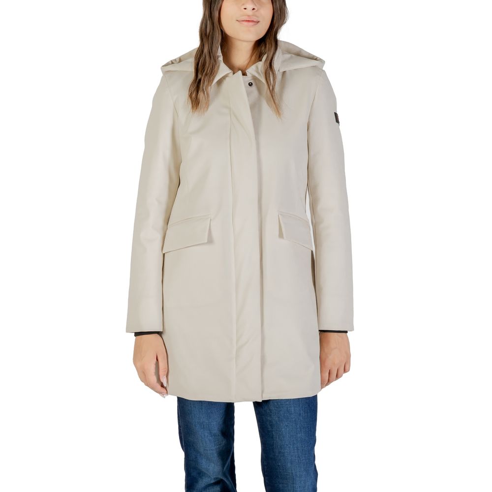Peuterey Cremefarbener Parka aus Polyamid