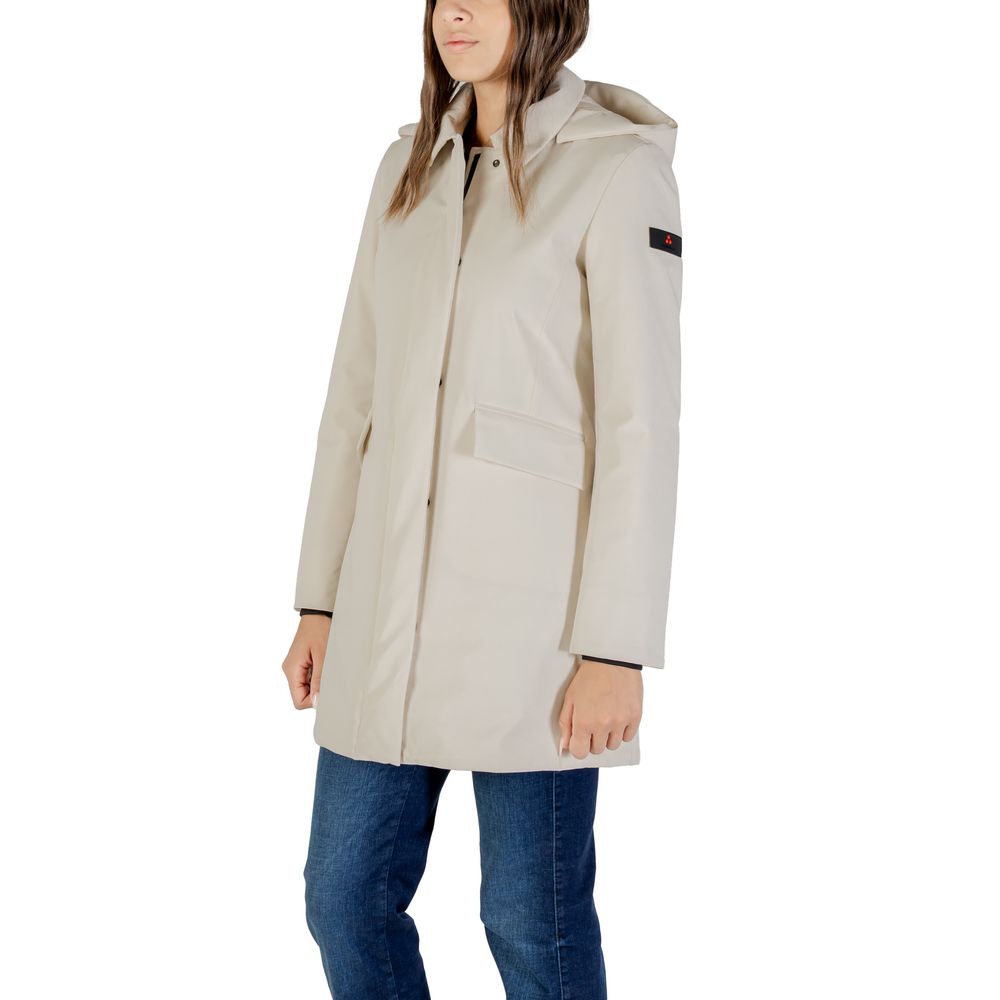 Peuterey Cremefarbener Parka aus Polyamid