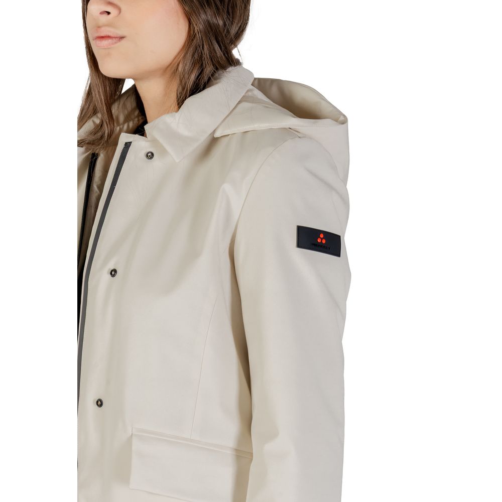 Peuterey Cremefarbener Parka aus Polyamid