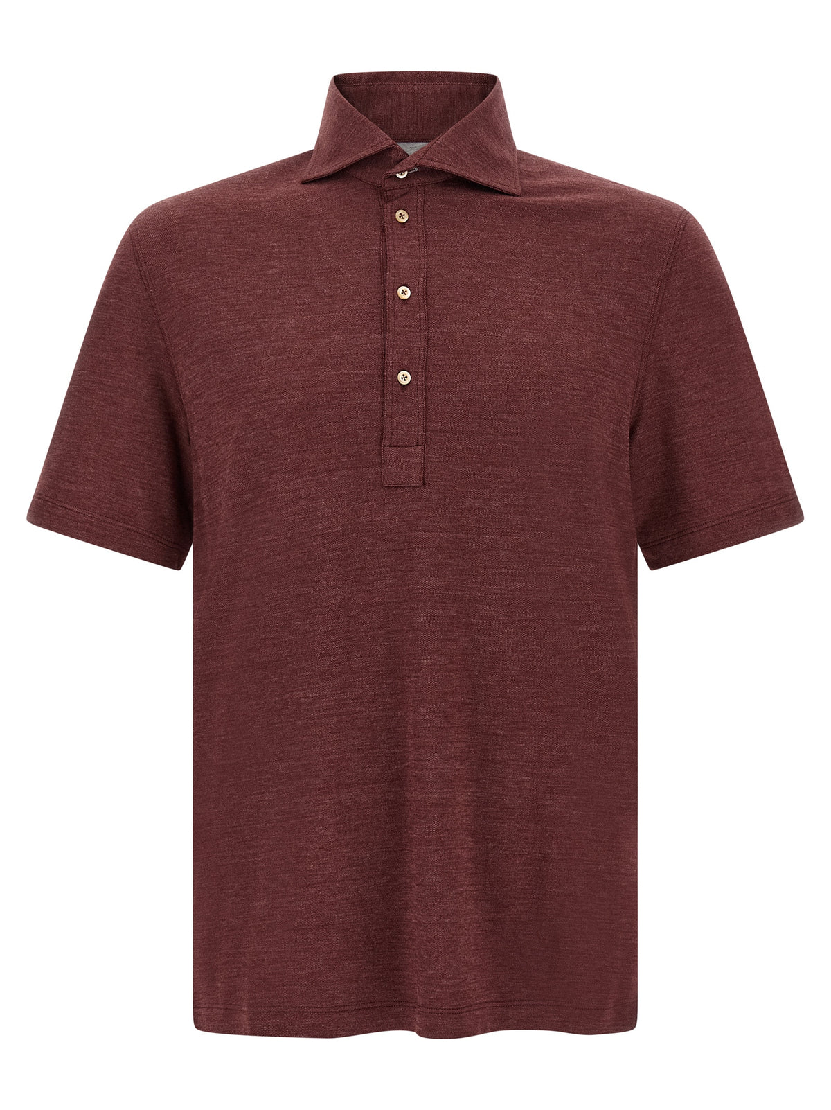 Brunello Cucinelli Polo-Shirt aus bordeauxroter Schurwolle