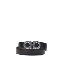 Ferragamo Schwarzer Kalbsleder Bos Taurus Regular Gürtel