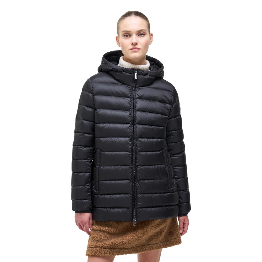 Colmar Originals Schwarze Polyamid-Jacke in voller Länge