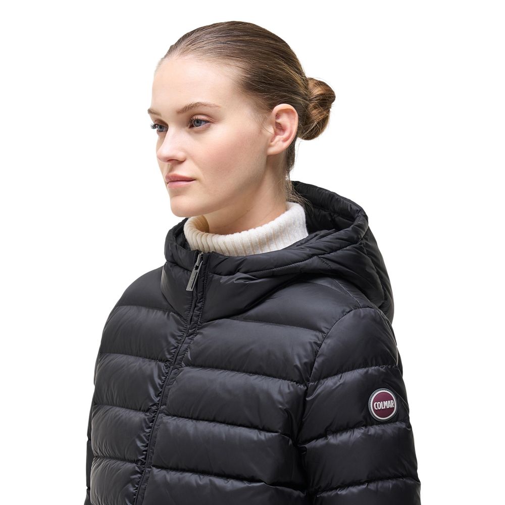 Colmar Originals Schwarze Polyamid-Jacke in voller Länge