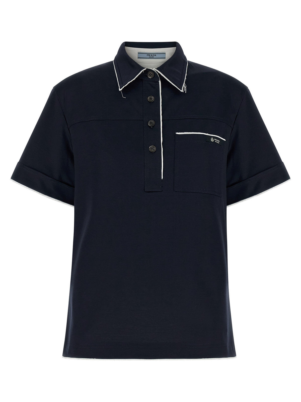Prada Blaues Baumwoll-Polohemd