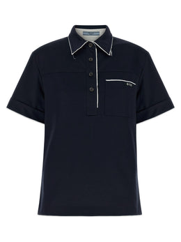 Prada Blaues Baumwoll-Polohemd