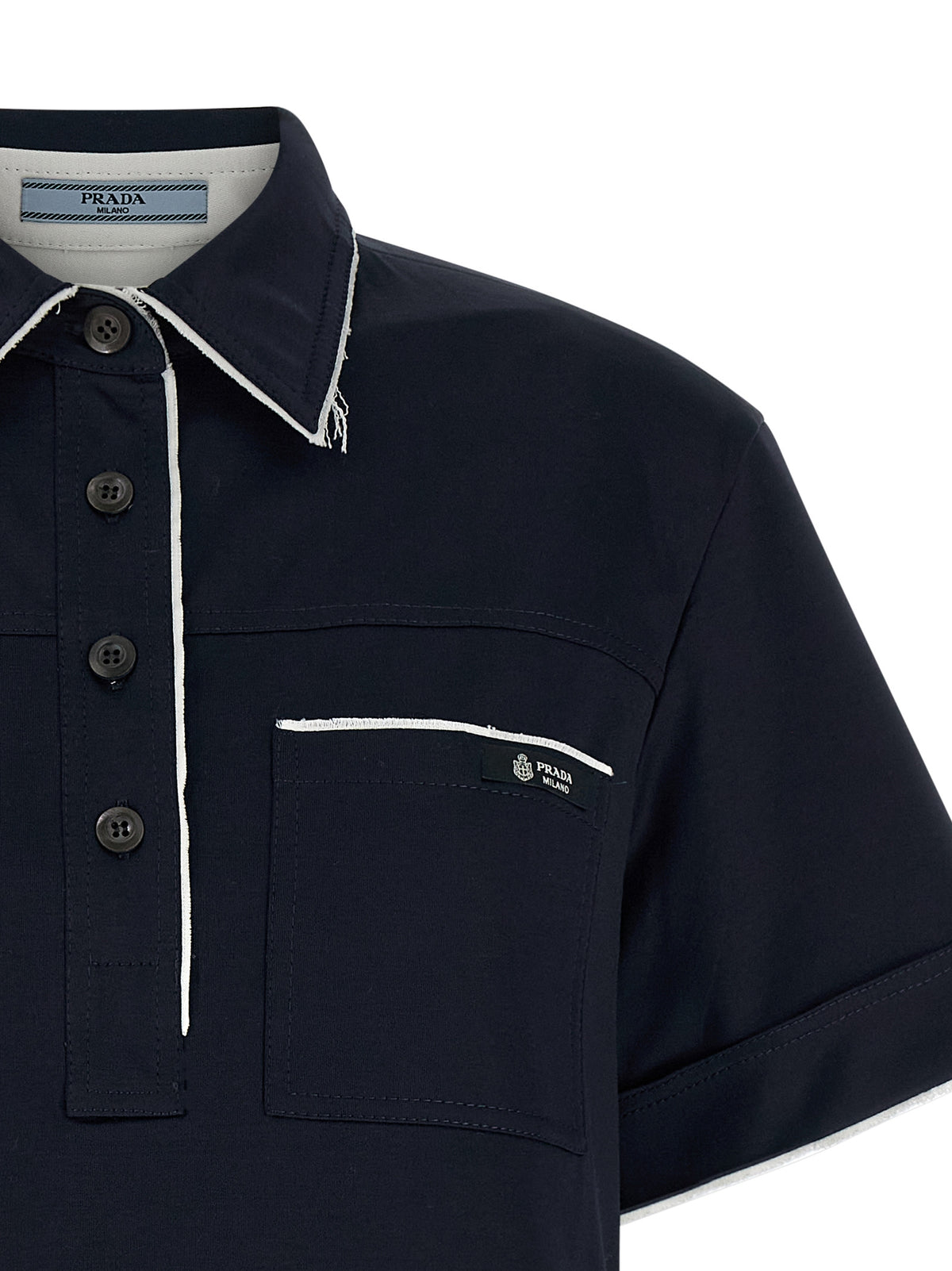 Prada Blaues Baumwoll-Polohemd