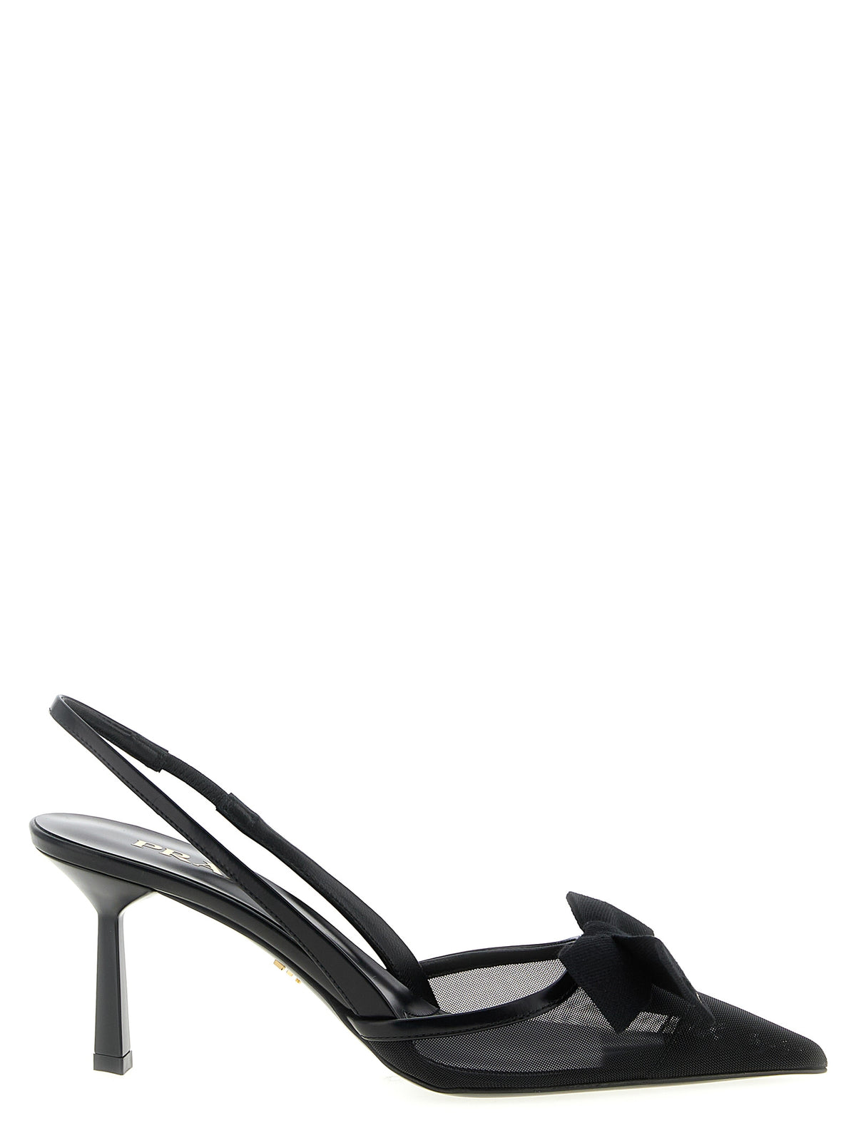 Prada Schwarze Pumps aus Polyamid mit mittlerem Absatz