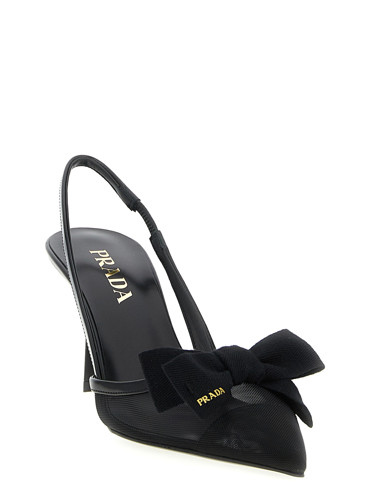 Prada Schwarze Pumps aus Polyamid mit mittlerem Absatz