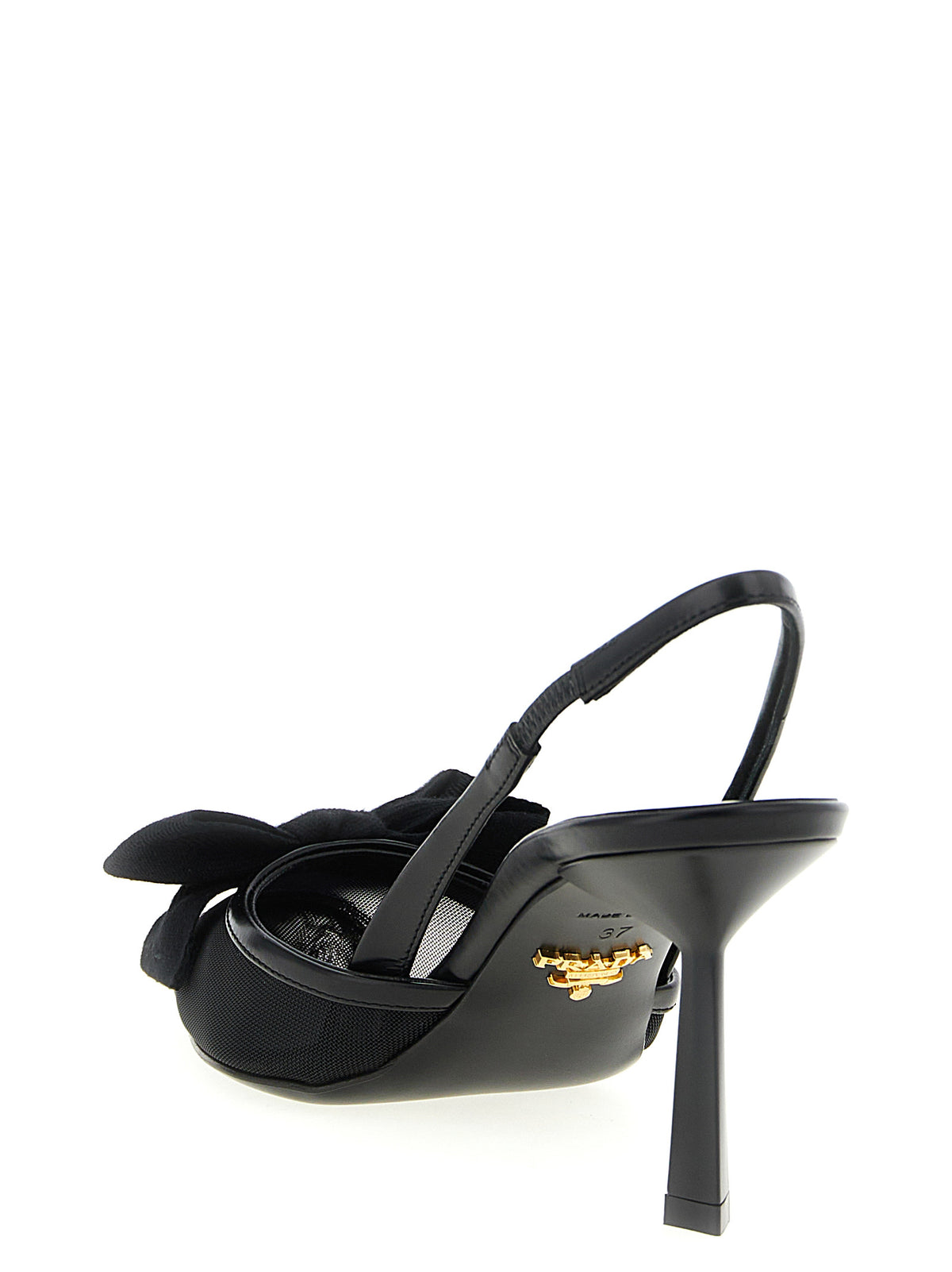 Prada Schwarze Pumps aus Polyamid mit mittlerem Absatz