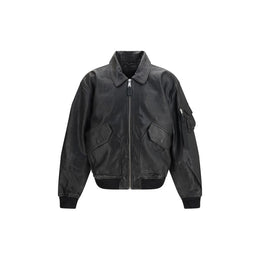ALPHA INDUSTRIES Schwarze Lammlederjacke