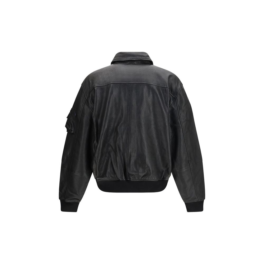 ALPHA INDUSTRIES Schwarze Lammlederjacke