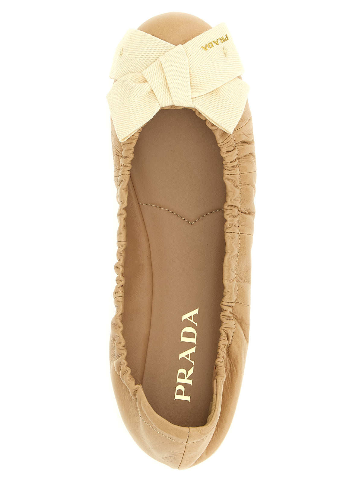 Prada Beige Kalbsleder Ballerinas