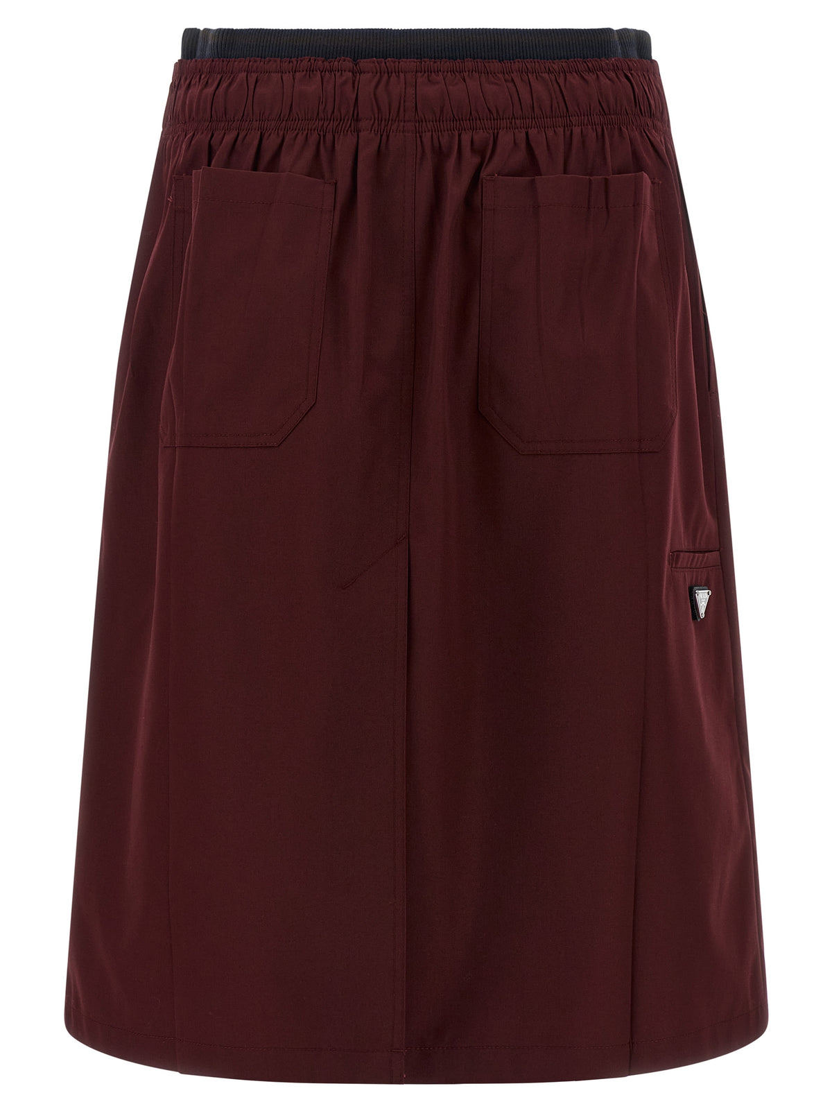 Prada Midi-Rock aus bordeauxfarbenem Polyester