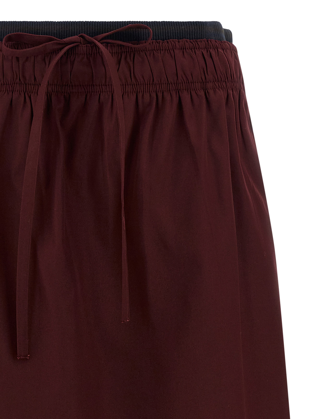 Prada Midi-Rock aus bordeauxfarbenem Polyester