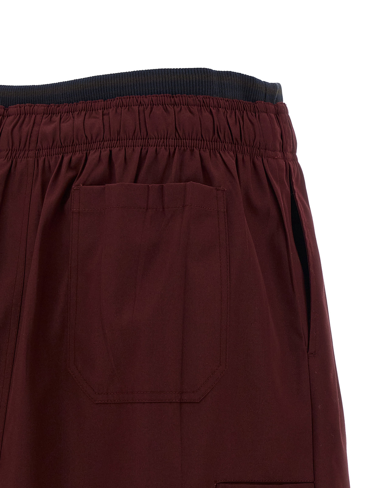 Prada Midi-Rock aus bordeauxfarbenem Polyester