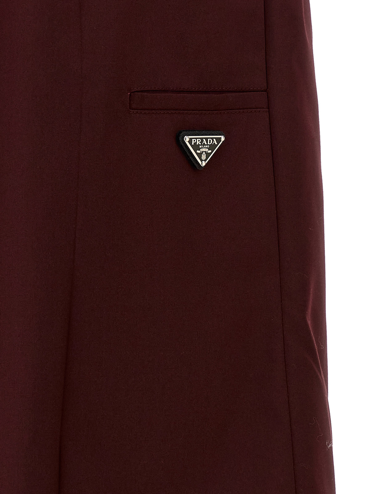 Prada Midi-Rock aus bordeauxfarbenem Polyester