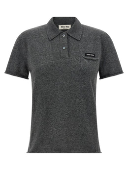 Miu Miu Graues Kaschmir-Poloshirt