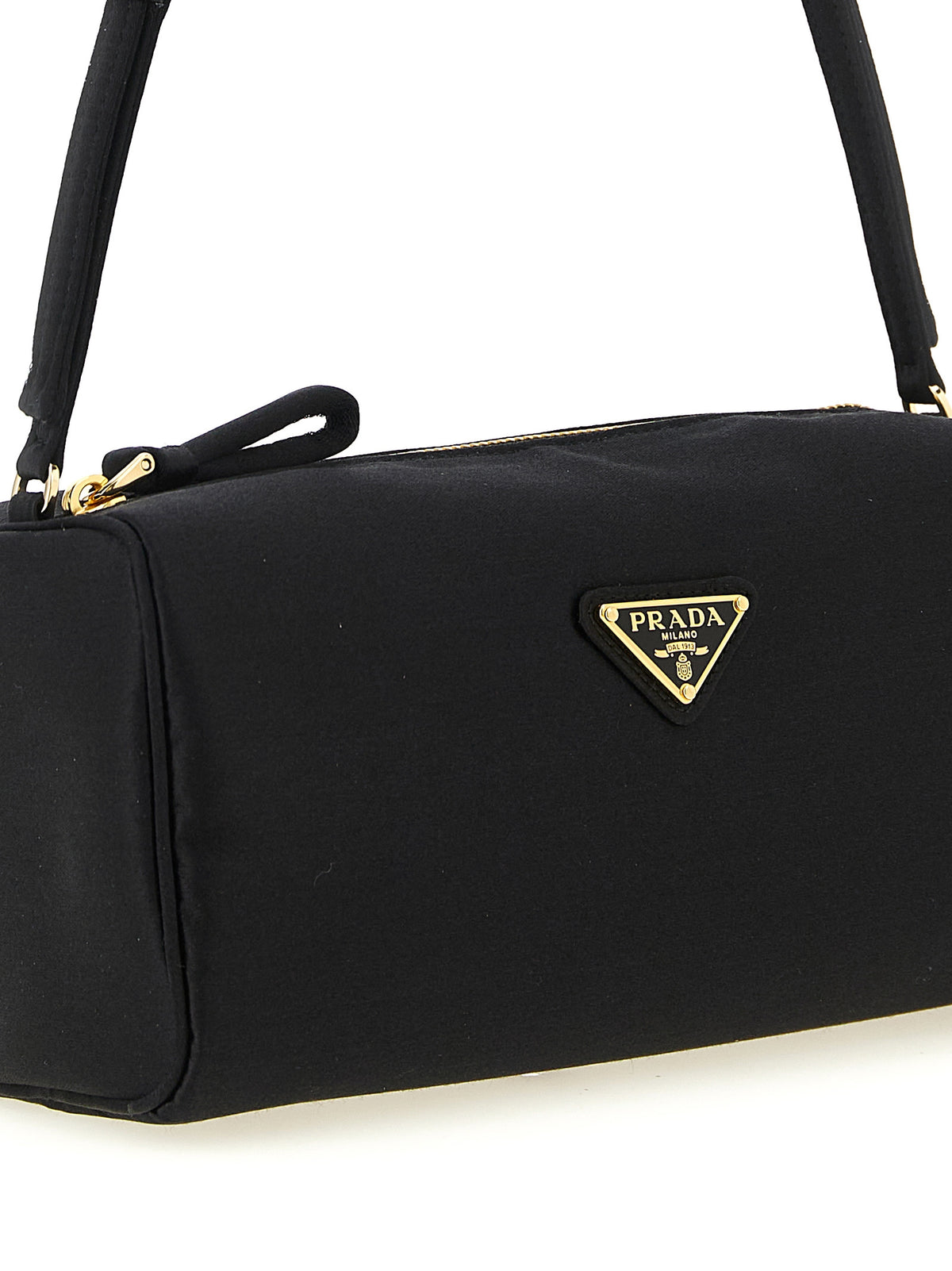 Prada Schwarze Schultertasche aus Viskose