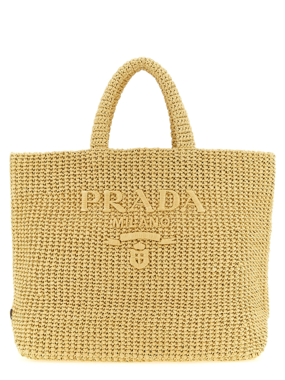 Prada Beige Raffia Shopper