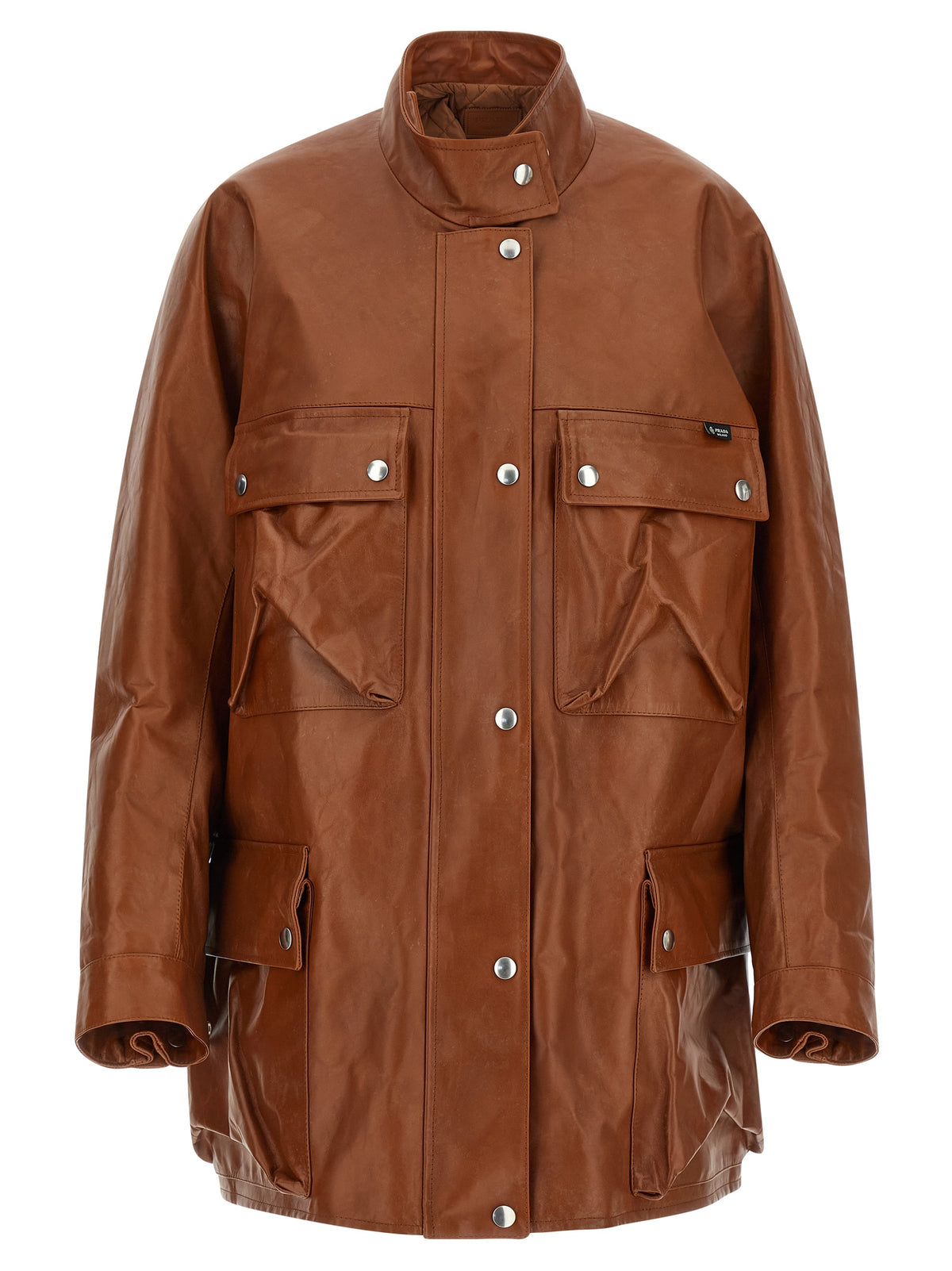 Prada Braune Kalbslederjacke