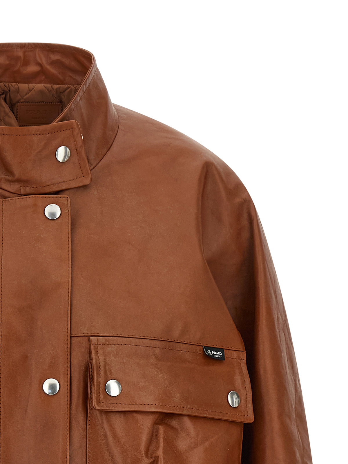 Prada Braune Kalbslederjacke