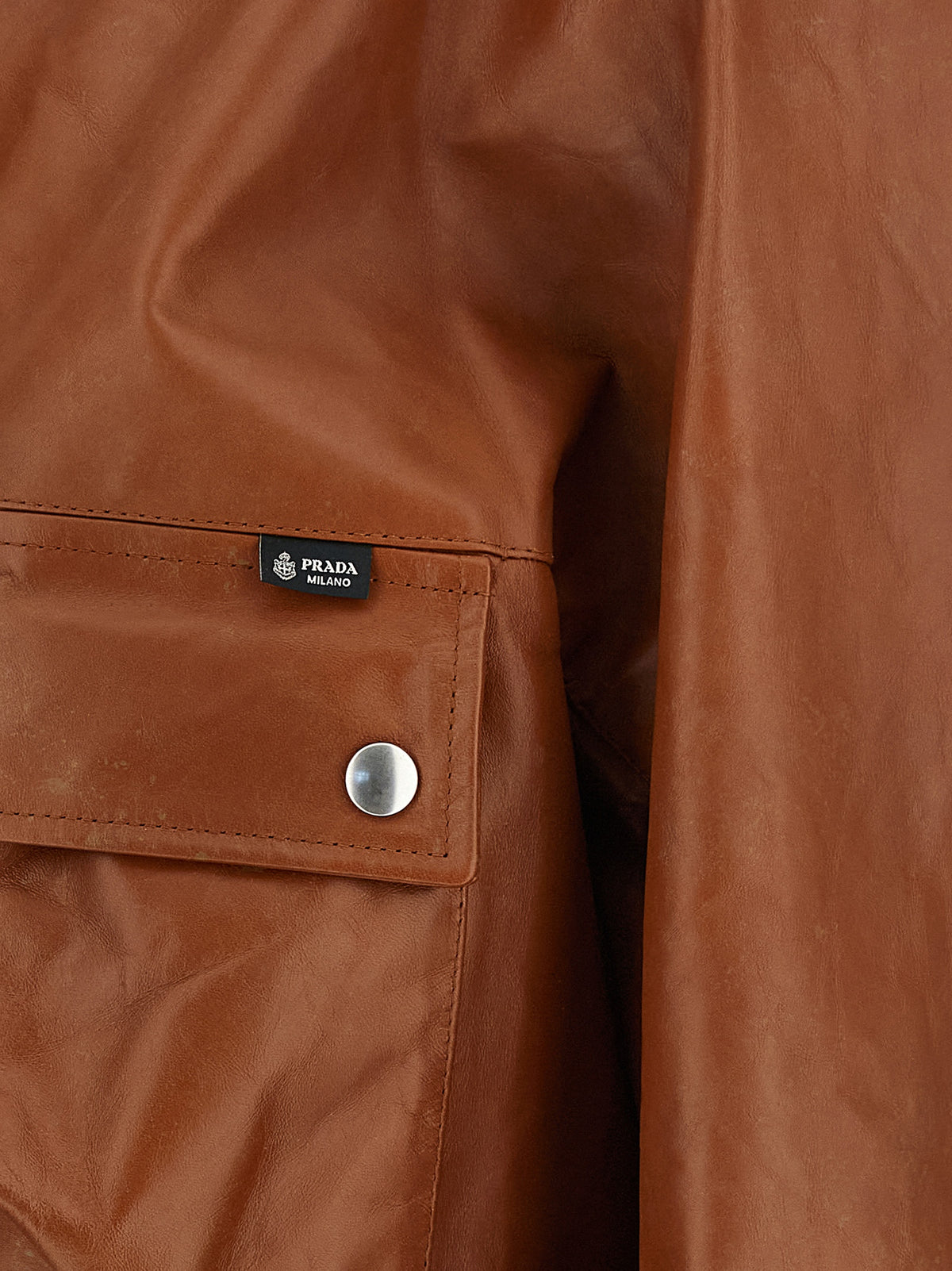 Prada Braune Kalbslederjacke