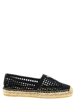 Prada Schwarze Espadrilles aus Baumwolle
