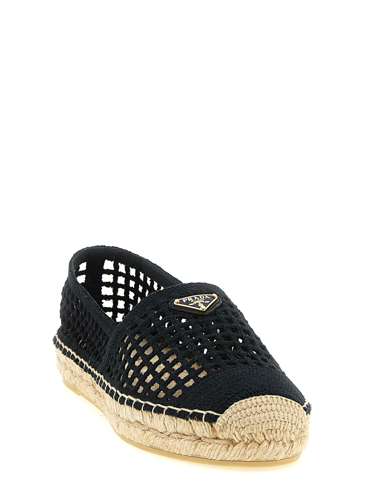 Prada Schwarze Espadrilles aus Baumwolle