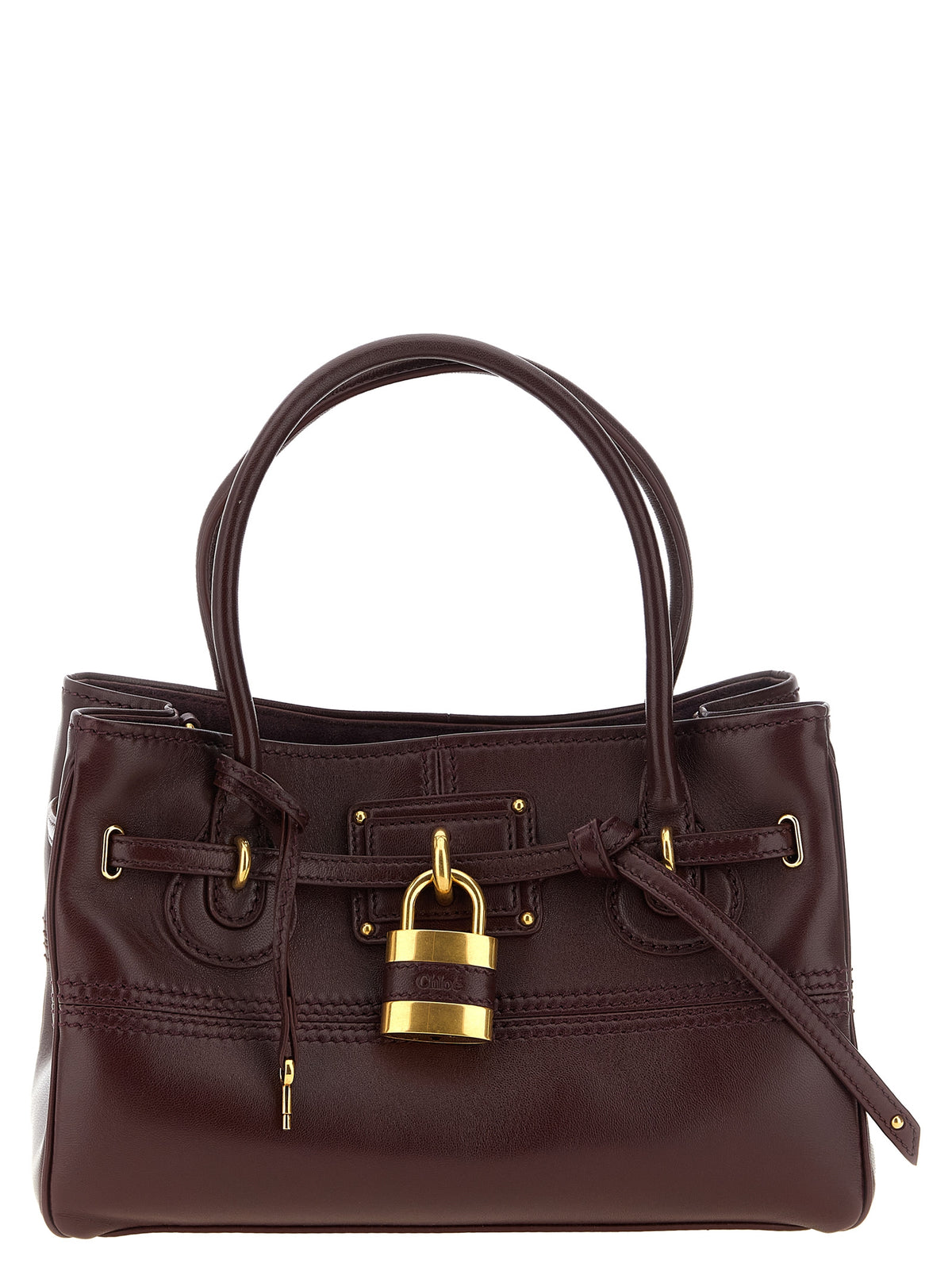 Chloé Schultertasche aus bordeauxrotem Lammleder