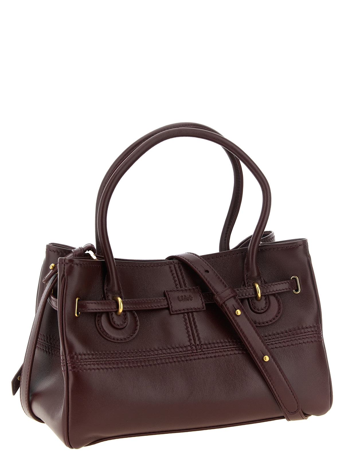 Chloé Schultertasche aus bordeauxrotem Lammleder