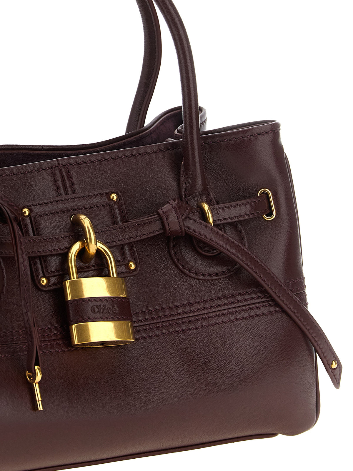 Chloé Schultertasche aus bordeauxrotem Lammleder