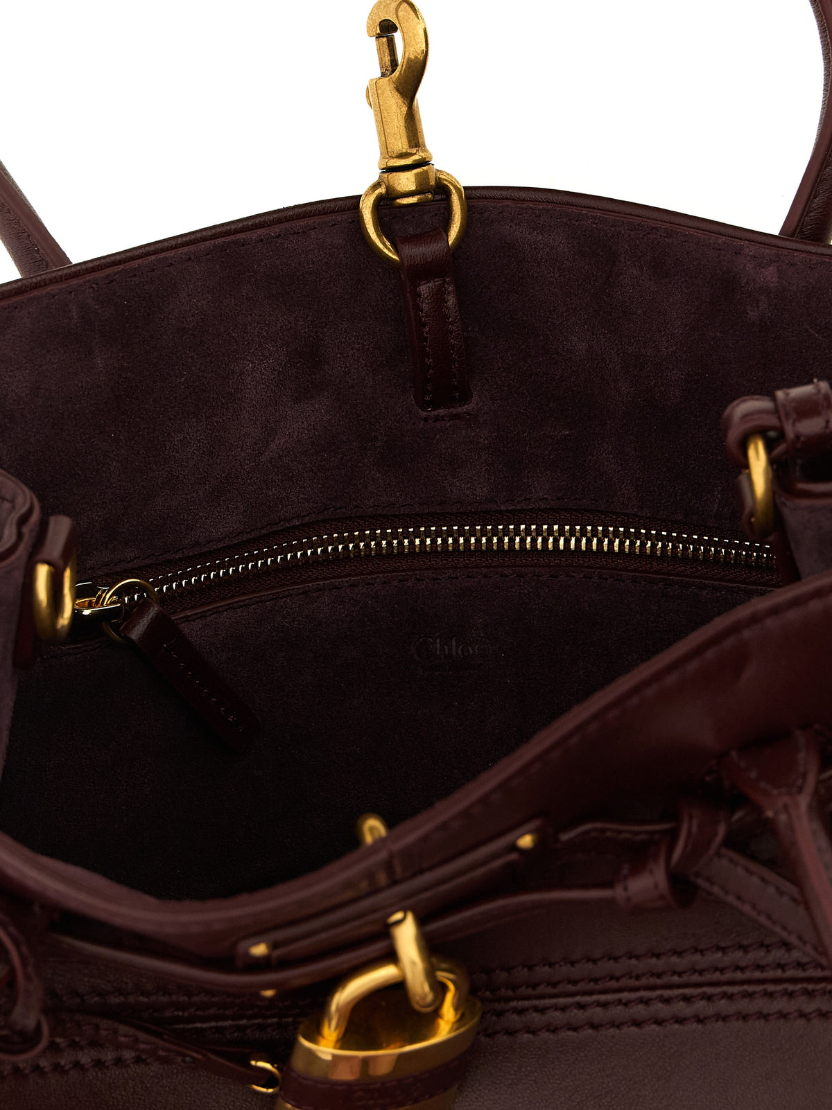 Chloé Schultertasche aus bordeauxrotem Lammleder