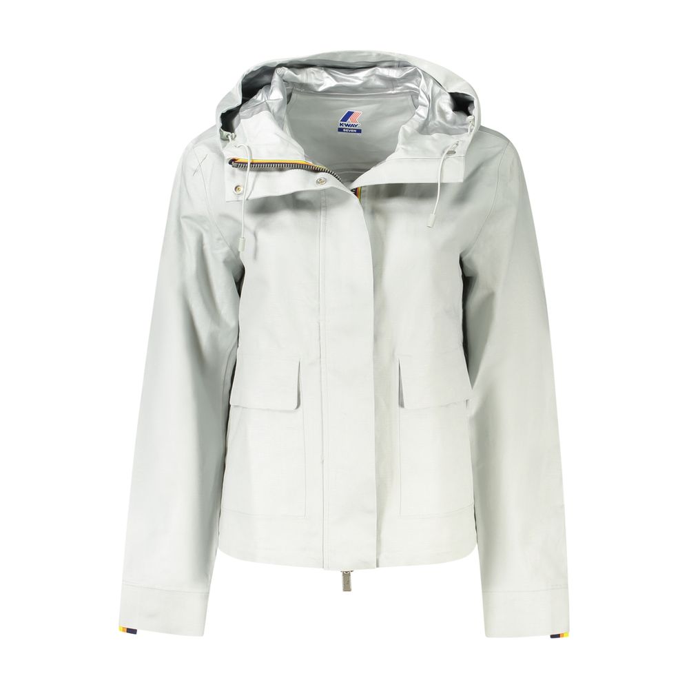 K-WAY Graue Leinen-Damenjacke