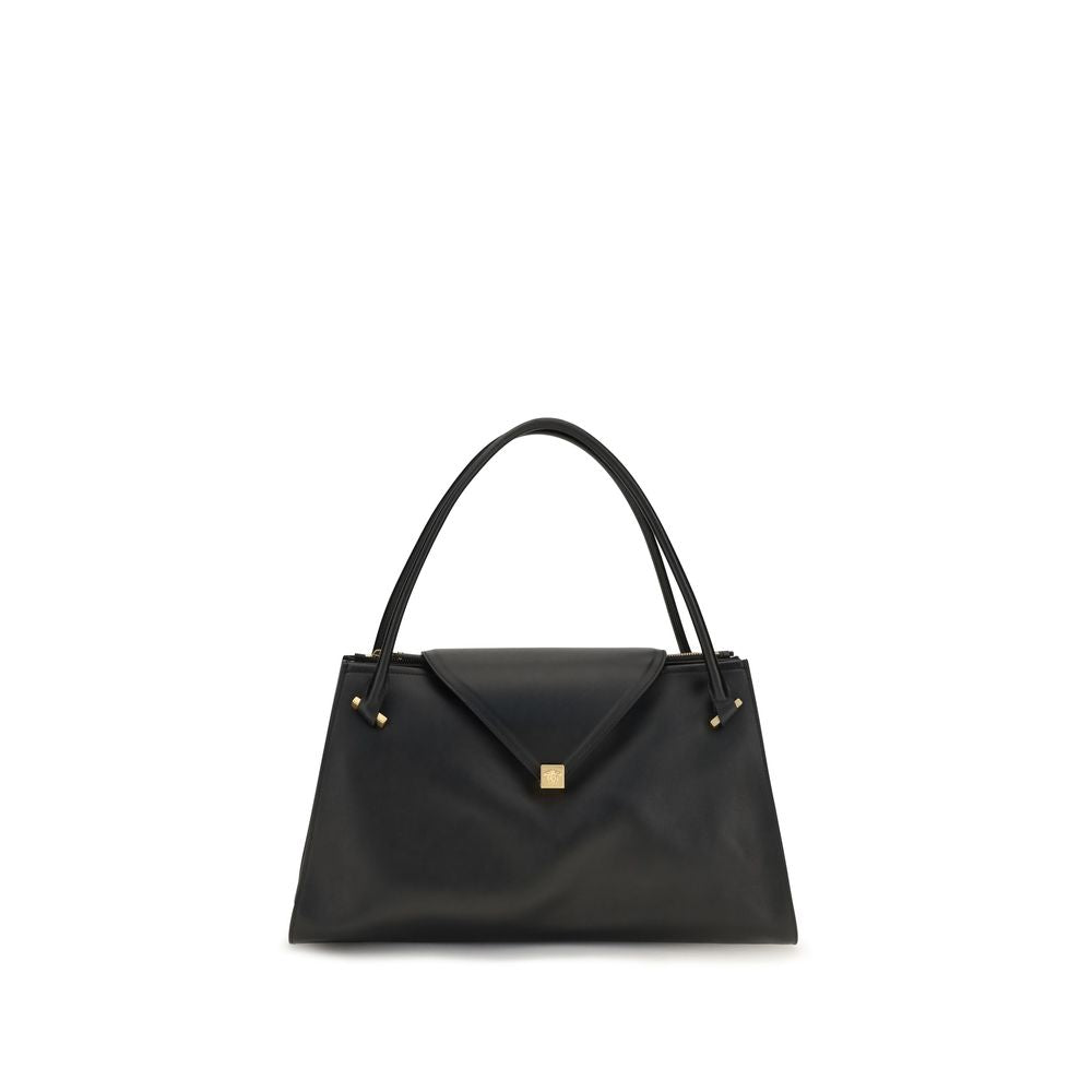 Versace Schwarze Bos Taurus Kalbsleder Schultertasche