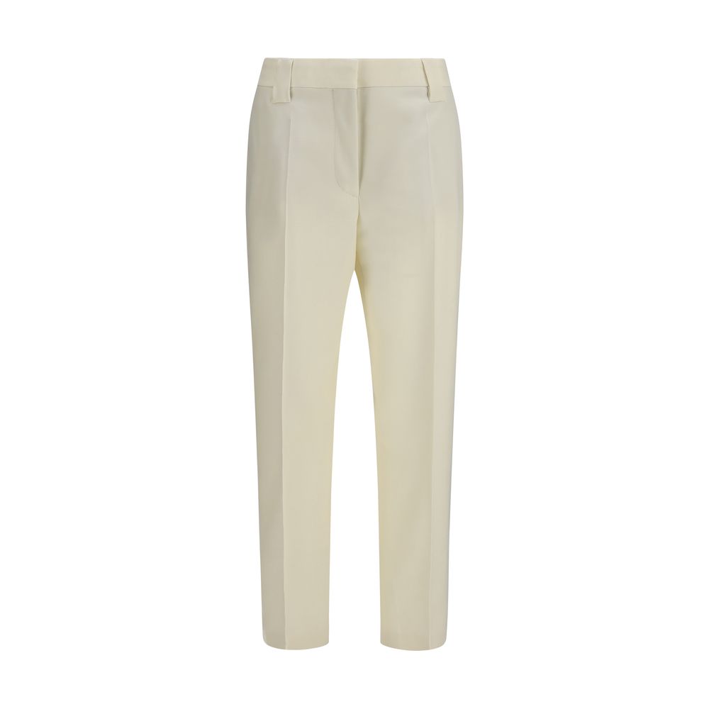 Versace Beige Wollhose Oves Aries Cropped
