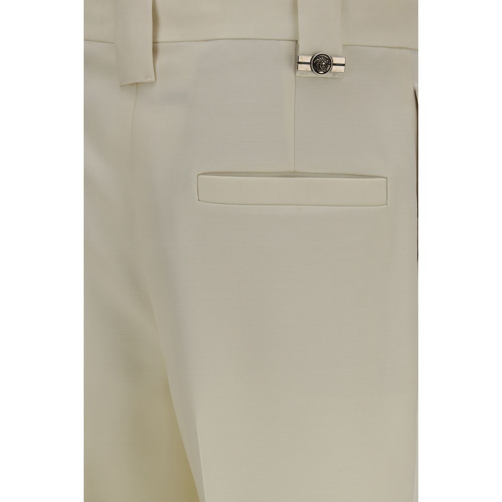 Versace Beige Wollhose Oves Aries Cropped