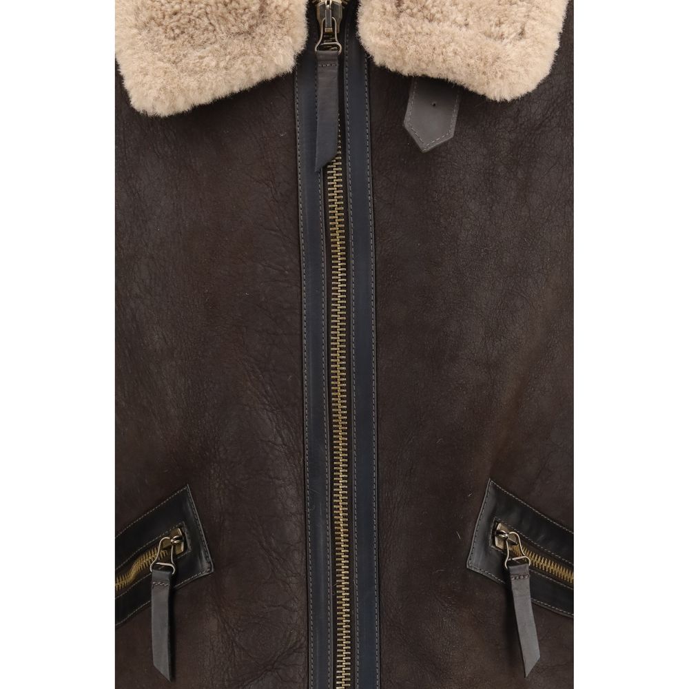 Belstaff Braune Lammleder-Jacke in voller Länge