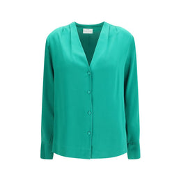 Forte_Forte Zweifarbige Seidenhemdbluse