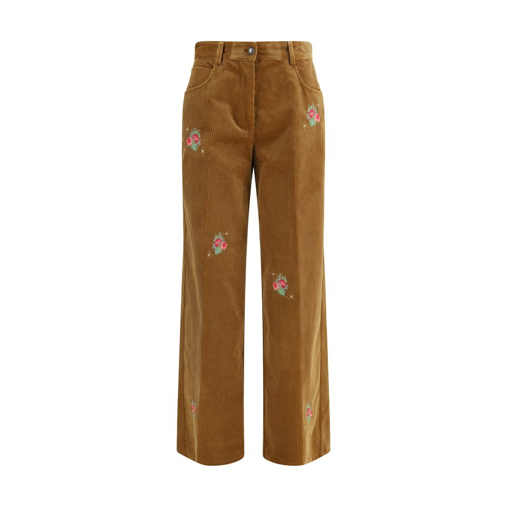 Forte_Forte Braune Baumwollhose für die Freizeit