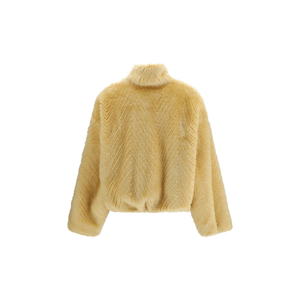 Forte_Forte Goldfarbene Bomberjacke aus Modacryl