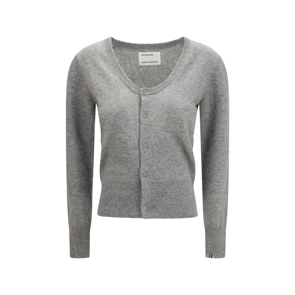 Extreme Cashmere Grauer Kaschmir-Strickjacke
