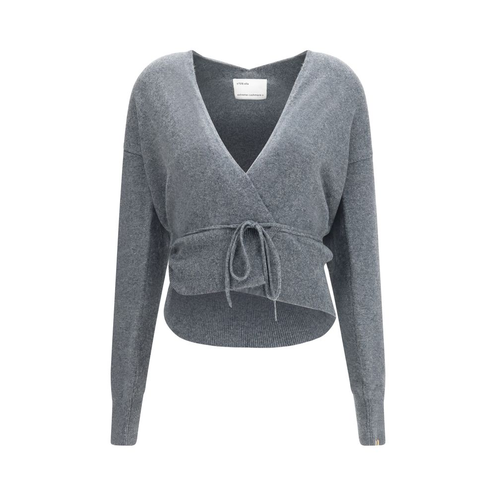 Extreme Cashmere Grauer Kaschmir-Strickjacke