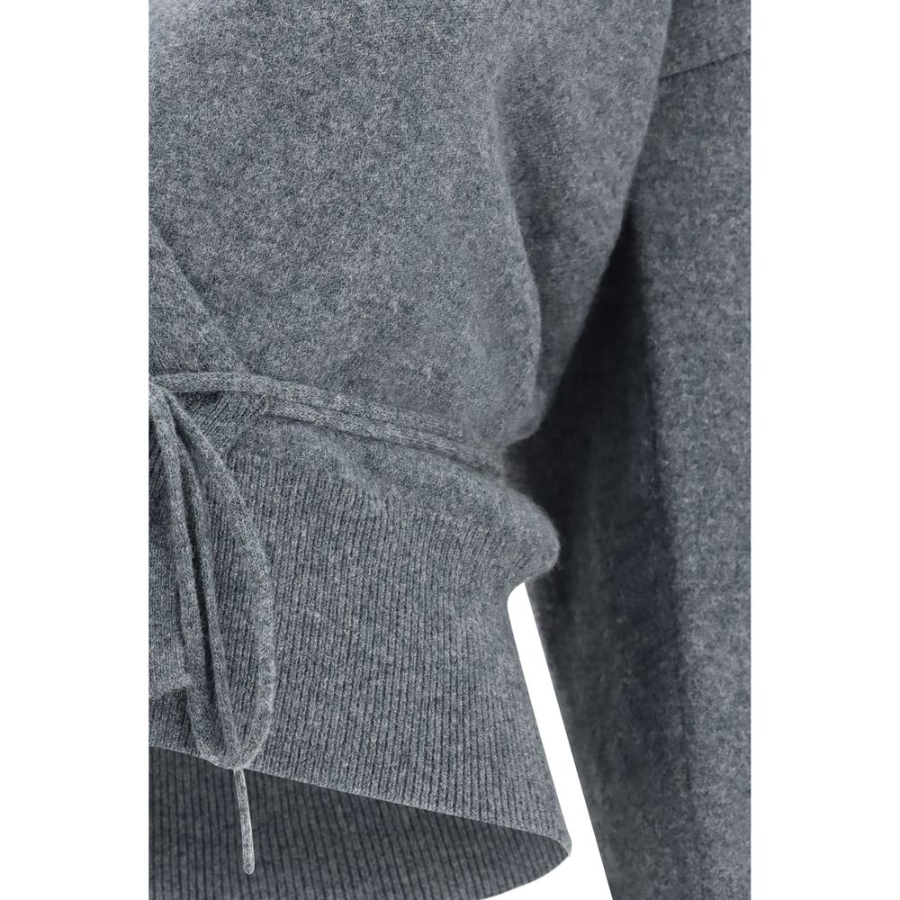 Extreme Cashmere Grauer Kaschmir-Strickjacke