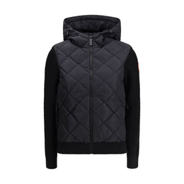 Canada Goose Schwarze Oves Aries Wolljacke in voller Länge