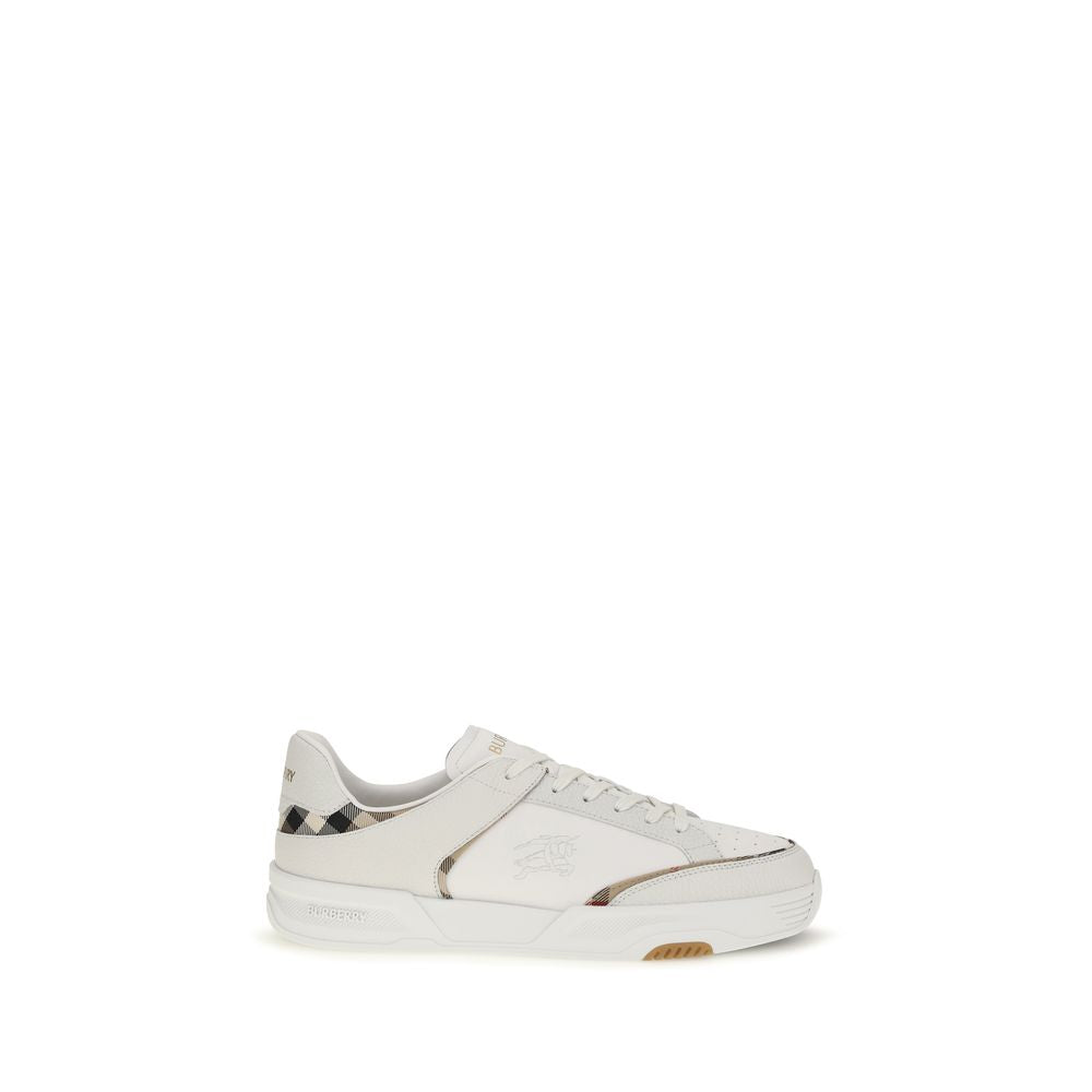 Burberry Weiße Low-Top-Sneaker aus Kalbsleder Bos Taurus
