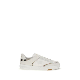 Burberry Weiße Low-Top-Sneaker aus Kalbsleder Bos Taurus