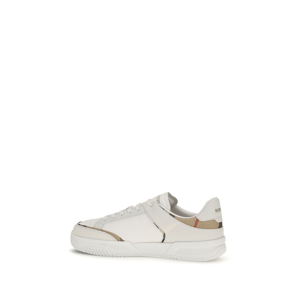 Burberry Weiße Low-Top-Sneaker aus Kalbsleder Bos Taurus